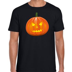 Pompoen halloween verkleed t-shirt zwart voor heren