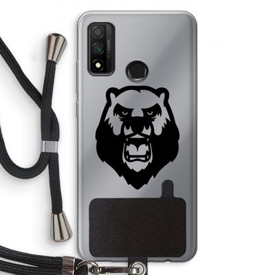 Angry Bear (black): Huawei P Smart (2020) Transparant Hoesje met koord