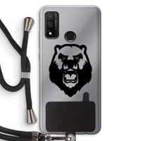 Angry Bear (black): Huawei P Smart (2020) Transparant Hoesje met koord
