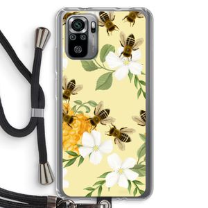 No flowers without bees: Xiaomi Redmi Note 10S Transparant Hoesje met koord