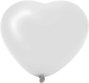 Hartjesballonnen Wit 25cm (6st)