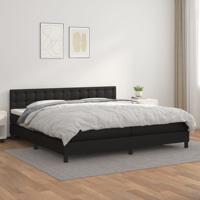 Boxspring met matras kunstleer zwart 200x200 cm Boxspring met matras kunstleer zwart 200x200 cm