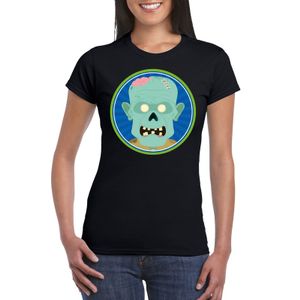 Halloween zombie t-shirt zwart dames