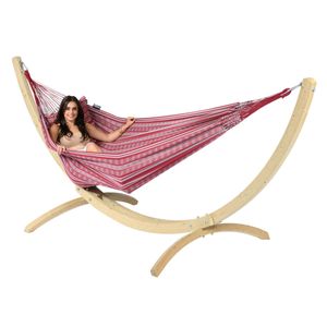 Tropilex Hangmatset Double 'Wood & Comfort' Bordeaux - Rood - Colombiaans - 180 kg