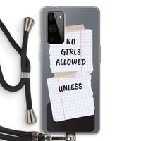 No Girls Allowed Unless: OnePlus 9 Pro Transparant Hoesje met koord