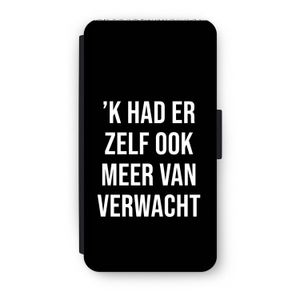 Meer verwacht - Zwart: iPhone XS Flip Hoesje