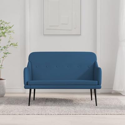 Bankje 110x76x80 cm stof blauw