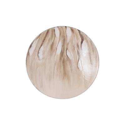 Maran Beige glanzende ijzeren wandpaneel rond S