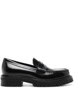 Off-White mocassins en cuir à rayures Diag - Noir - thumbnail