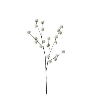 Kunsttak pompom wit 100cm