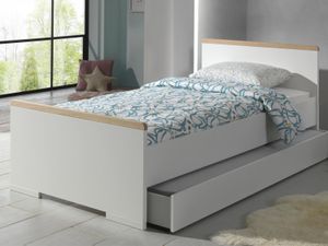 Bed LONELY 90x200 cm wit met bedlade