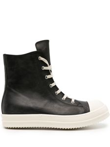 Rick Owens baskets montantes en cuir - Noir