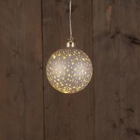 B.O.T. Ball Glass Matt Champagne With Stars 10 cm - Annas collection