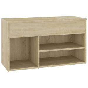 The Living Store Opbergbank Sonoma Eiken - Schoenenkast - 80 x 30 x 45 cm - Ruimtebesparend