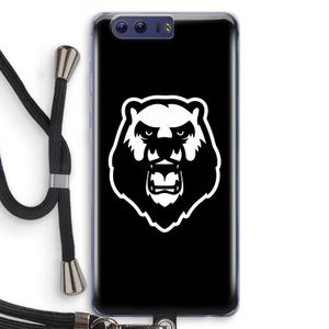 Angry Bear (black): Honor 9 Transparant Hoesje met koord