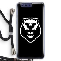Angry Bear (black): Honor 9 Transparant Hoesje met koord