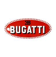 Bugatti Logo Emaille Bord - 46 x 23cm