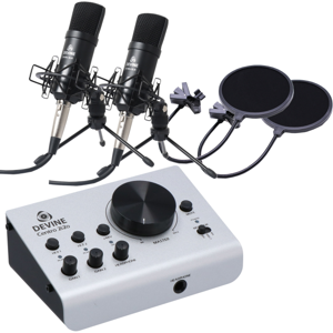 Devine Centro 2i2o bundel met 2x M-Mic XLR en 2x popfilter