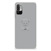 Xiaomi Redmi Note 10/10T 5G | Poco M3 Pro Telefoonhoesje met Naam Grijs Baby Olifant