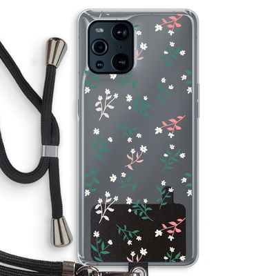 Small white flowers: Oppo Find X3 Transparant Hoesje met koord