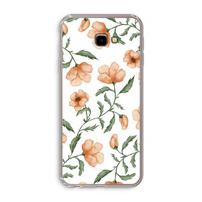 Peachy flowers: Samsung Galaxy J4 Plus Transparant Hoesje