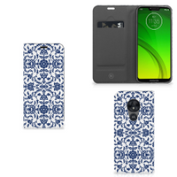 Motorola Moto G7 Power Smart Cover Flower Blue - thumbnail