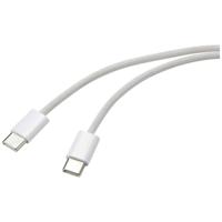 Renkforce RF-6056878 USB-kabel USB-C stekker, USB-C stekker 1.00 m Wit Verdraaide paren