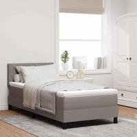 Boxspringbed met matras met matras Taupe 100 x 200 cm Stof