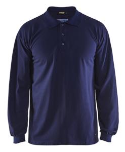 Blåkläder Vlamvertragende polo piqué lange mouw 33741726 | Marineblauw | Maat XS - 7330509637197