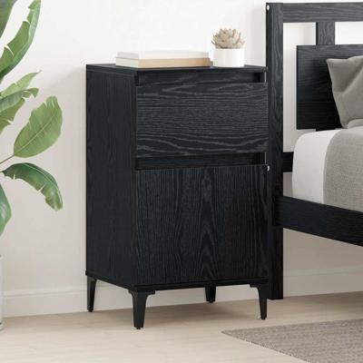 Nachtkastje 2 pcs Zwart eiken 40 x 35 x 70 cm Bewerkt hout
