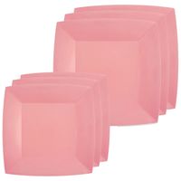 Feest/verjaardag bordjes set - 20x stuks - roze - 18 cm en 23 cm - thumbnail