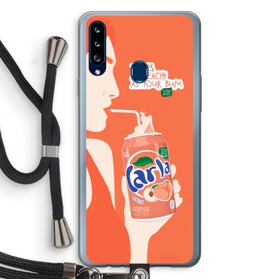 Peach please!: Samsung Galaxy A20s Transparant Hoesje met koord