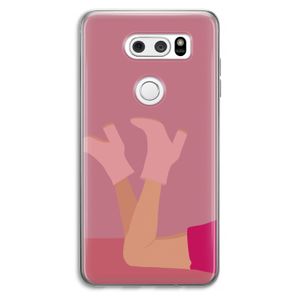 Pink boots: LG V30 Transparant Hoesje