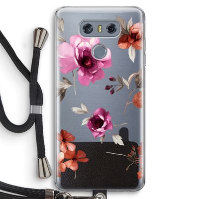 Geschilderde bloemen: LG G6 Transparant Hoesje met koord