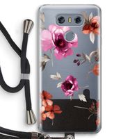 Geschilderde bloemen: LG G6 Transparant Hoesje met koord