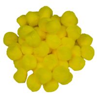 Pompons - 60x - geel - 15 mm - hobby/knutsel materialen