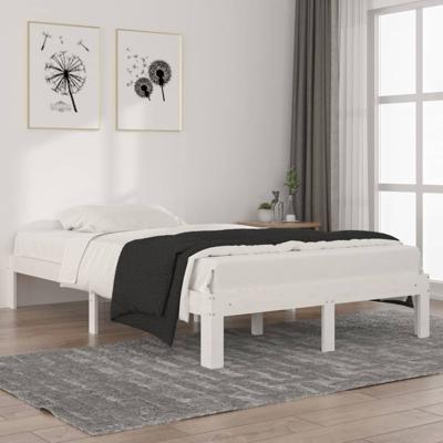 Bedframe massief grenenhout wit 120x200 cm