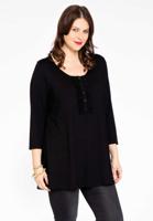 Yoek Tuniek flare ruches ORGANIC | Zwart | Maat 54/56