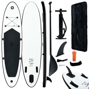 VidaXL Stand-up paddleboard opblaasbaar zwart en wit