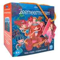 Rebo Publishers Boek, puzzel + 10 figuren - zeemeermin
