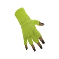 Vingerloze handschoenen fluor geel   -