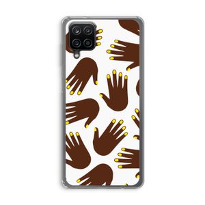 Hands dark: Samsung Galaxy A12 Transparant Hoesje