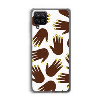 Hands dark: Samsung Galaxy A12 Transparant Hoesje