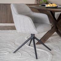 Eleonora Draaibare Eetkamerstoel 'Jeff' Bouclé, kleur Grijs