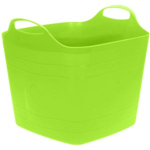 Flexibele emmer - groen - 15 liter - kunststof - vierkant - 30 x 29 cm   -