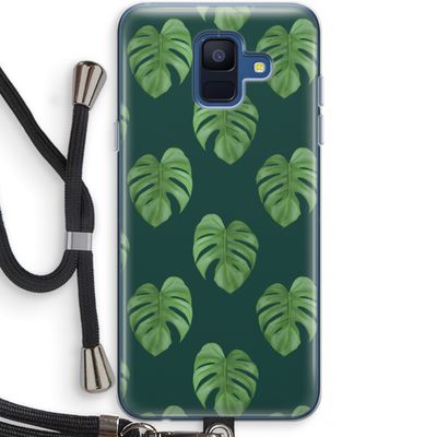 Monstera leaves: Samsung Galaxy A6 (2018) Transparant Hoesje met koord