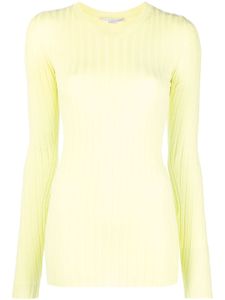 Stella McCartney pull en maille nervurée à col rond - Vert