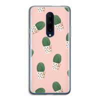 Cactusprint roze: OnePlus 7 Pro Transparant Hoesje