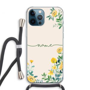 Gele bloemen: iPhone 12 Pro Max Transparant Hoesje met koord