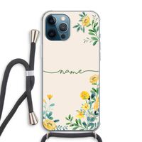 Gele bloemen: iPhone 12 Pro Max Transparant Hoesje met koord